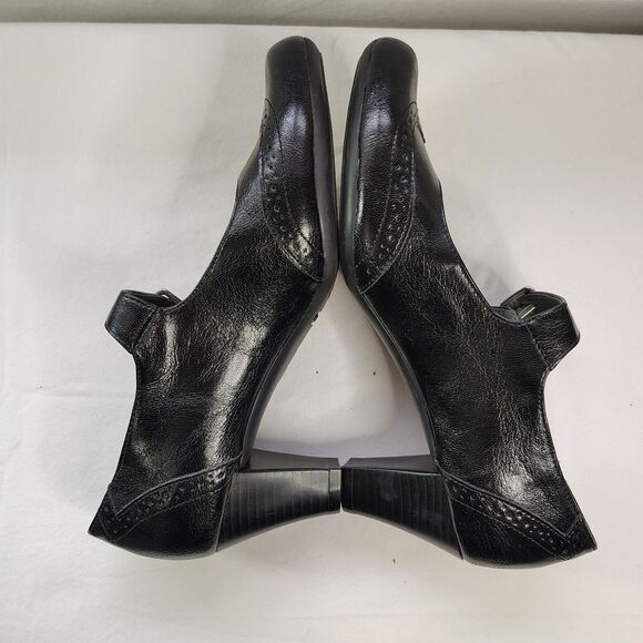 AEROSOLES Heelrest Shoreline Black Leather Mary Jane Heels Women’s Size 7 - Picture 5 of 7